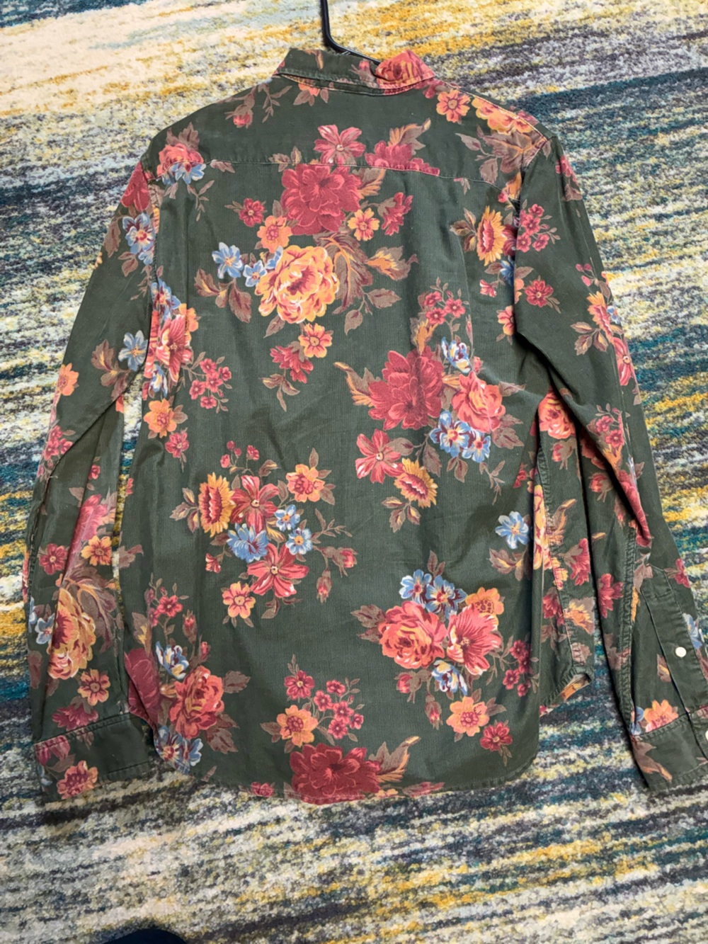 Ralph Lauren Denim Supply Green Corduroy Floral Button-Up - Picture 2 of 4